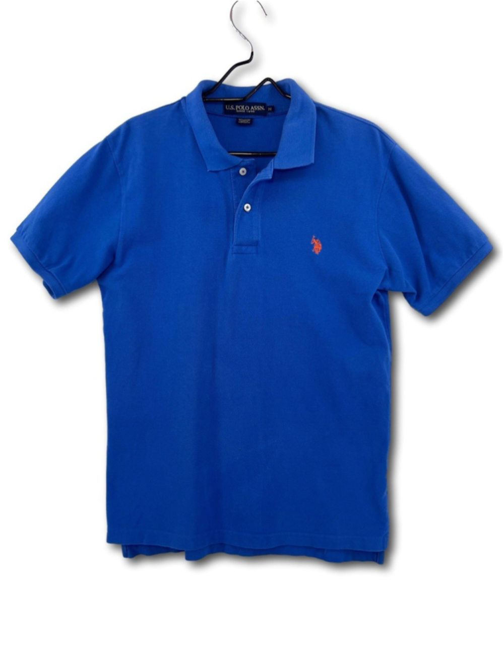 Us Polo Assn Polo Shirt Mens Medium Blue Short Sleeve Red Pony Pullover